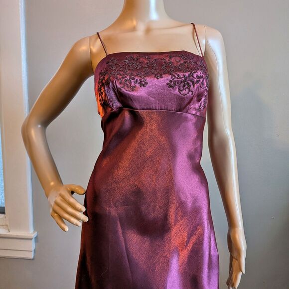 Vintage 90s Y2K Water Signs Prom Gown Maxi Dress Floral Glitter Whimsygoth 9/10 - Picture 14 of 14